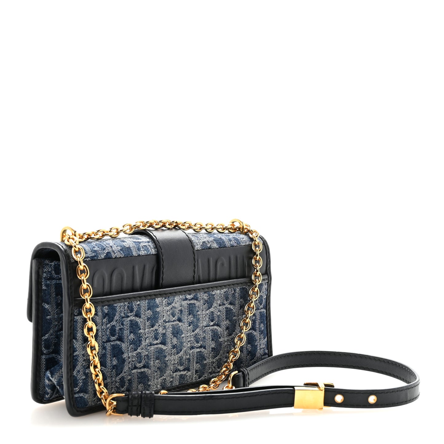 Denim Oblique 30 Montaigne East West Chain Flap Bag