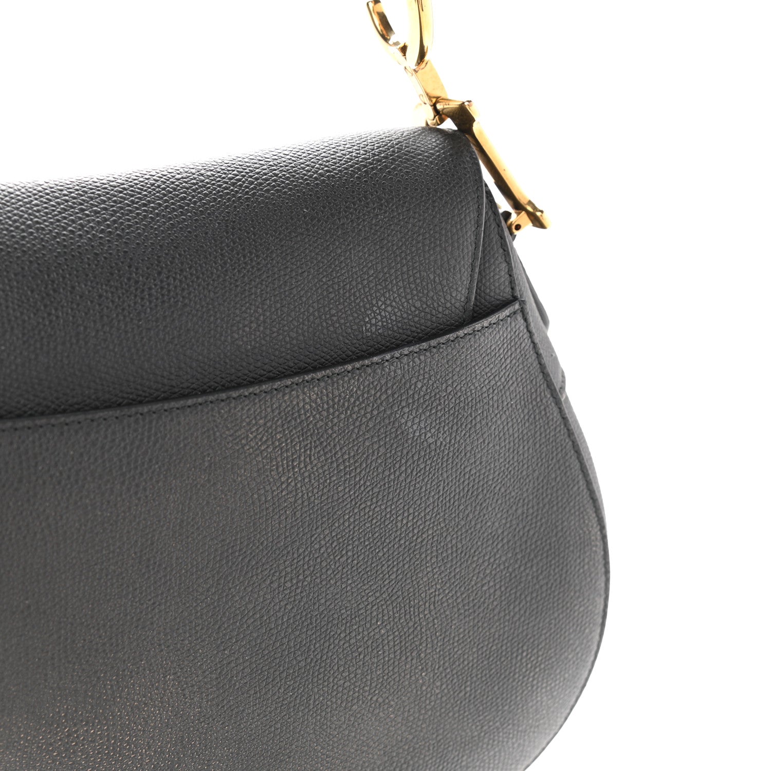 Christian Dior Grained Calfskin Saddle Bag Black 7 of 13
