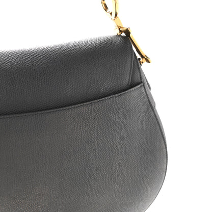 Christian Dior Grained Calfskin Saddle Bag Black 7 of 13