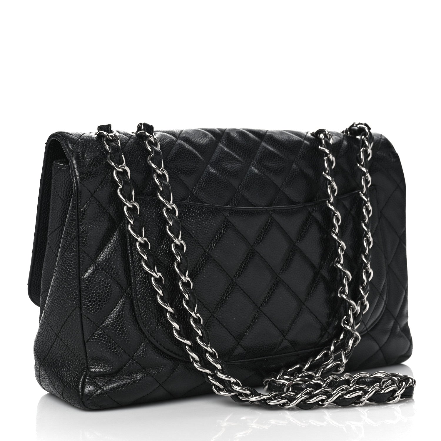 Chanel Caviar Quilted Jumbo Single Flap Black 3 of 10