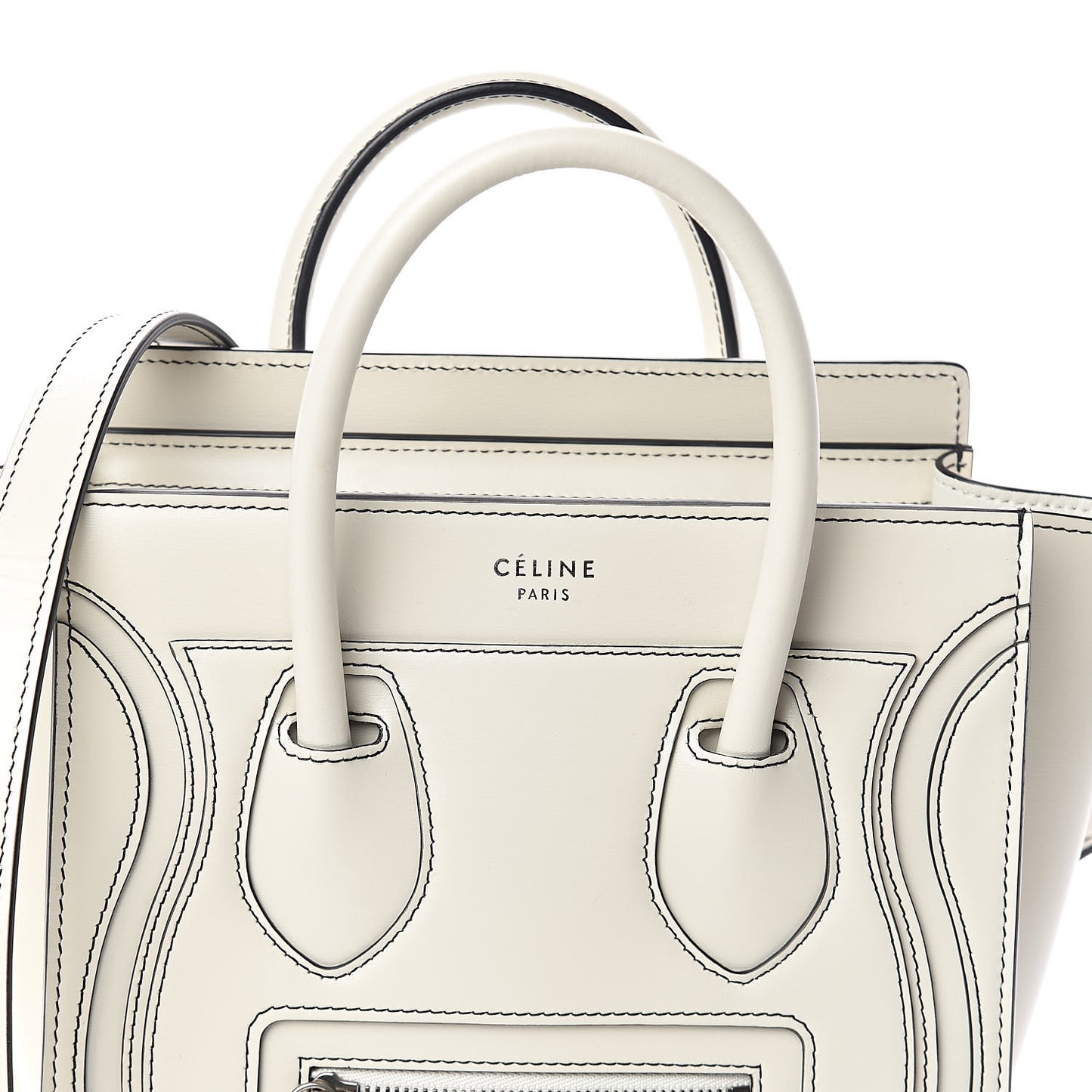 Satin Calfskin Nano Debossed Luggage White