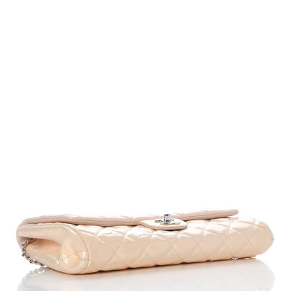 Chanel Patent Quilted Clutch with Chain Flap Beige 4 of 10