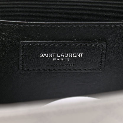 Saint Laurent Grain De Poudre Textured Mixed Matelasse Medium Triquilt Monogram Satchel New Stone 6 of 8