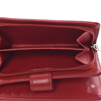 Chanel Caviar Timeless CC Zipped Pocket Wallet Red 6 of 15