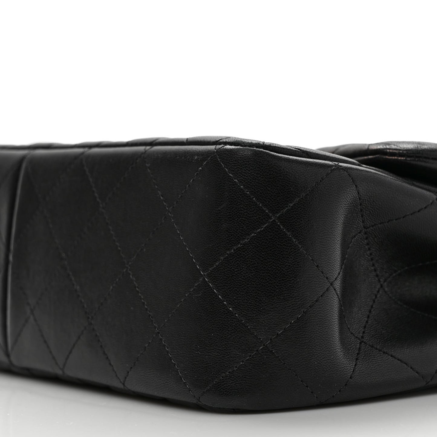 Lambskin Quilted Jumbo Double Flap Black