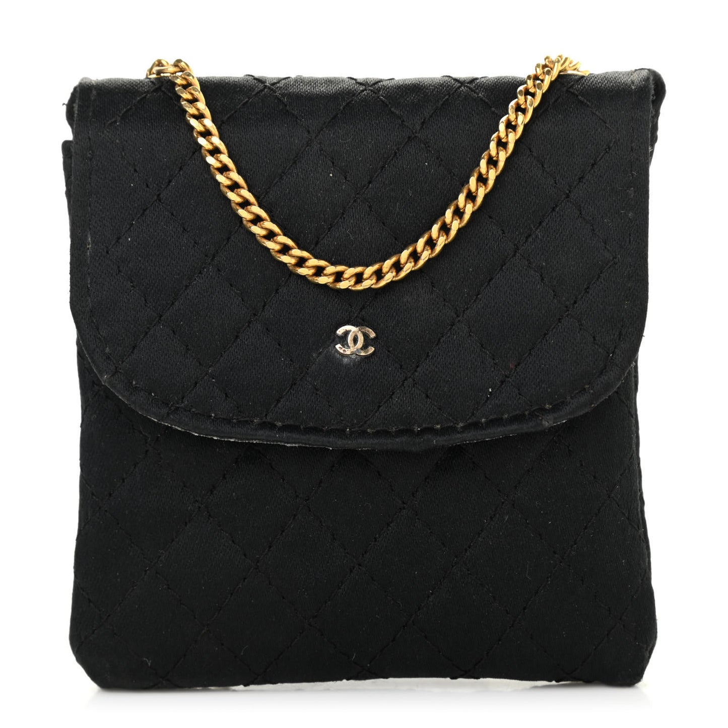 Grosgrain Quilted Micro Flap Bag Black