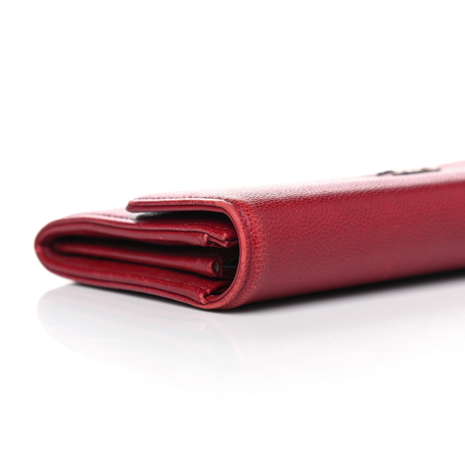 Chanel Caviar Sevruga CC Large Gusset Flap Wallet Red 9 of 11