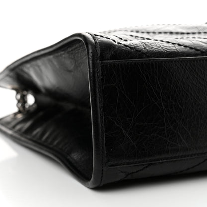 Saint Laurent Crinkled Calfskin Matelasse Monogram Medium Niki Shopper Tote Black 9 of 12