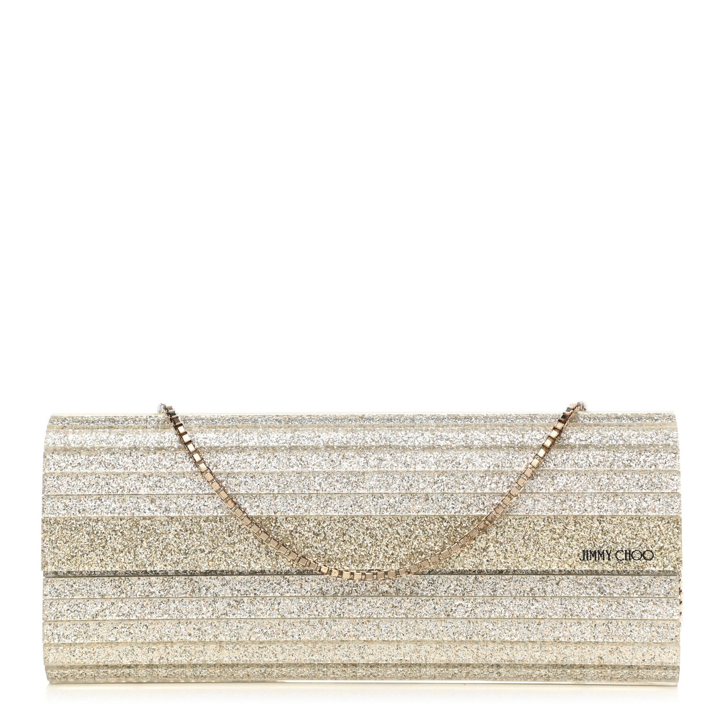 Acrylic Glitter Sweetie Clutch Champagne