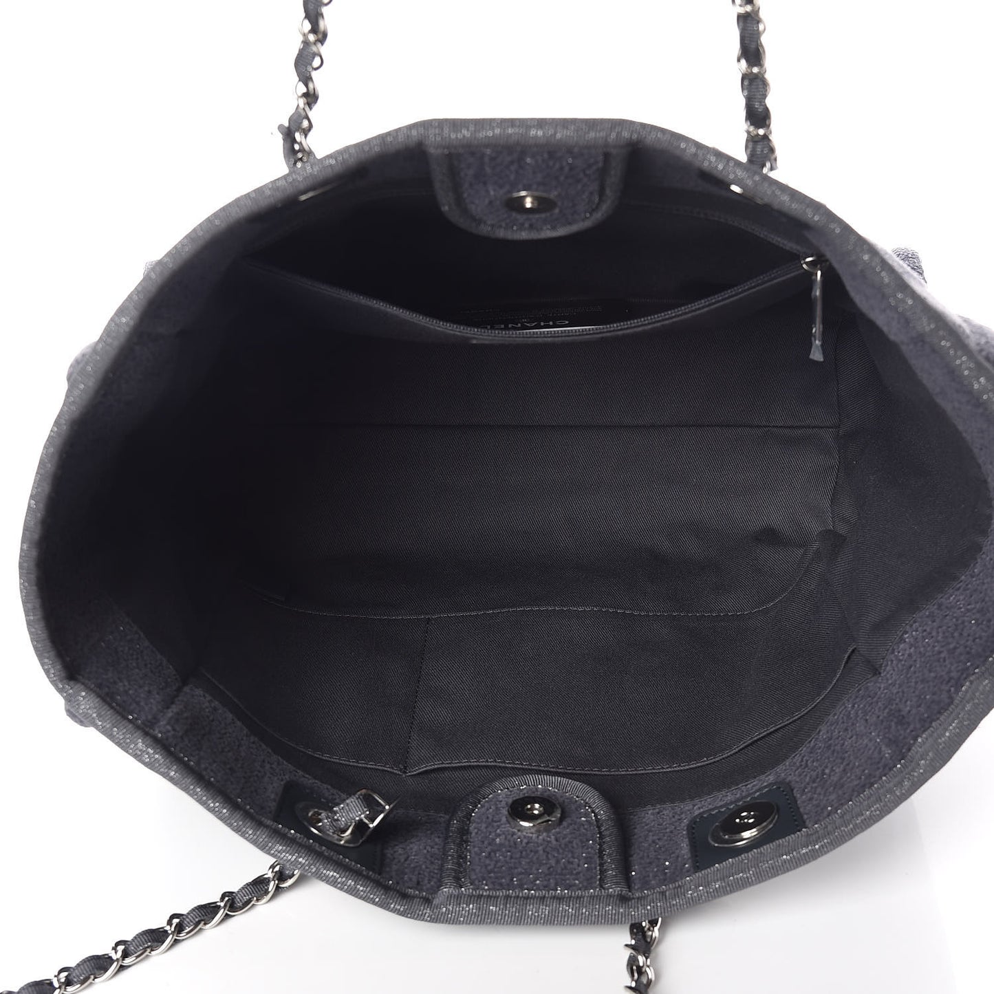 Lurex Boucle Small Deauville Tote Grey