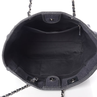 Chanel Lurex Boucle Small Deauville Tote Grey 5 of 11