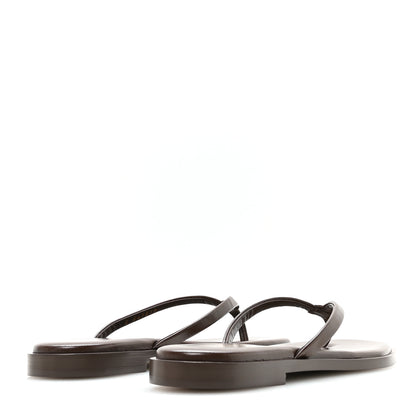 Chanel Goatskin CC Times Square Thong Sandals 37.5 Brown 5 of 8
