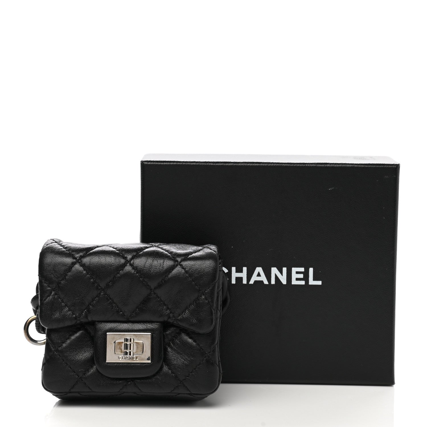 Chanel Calfskin Quilted 2.55 Ankle Wrist Bag Black 8 of 8