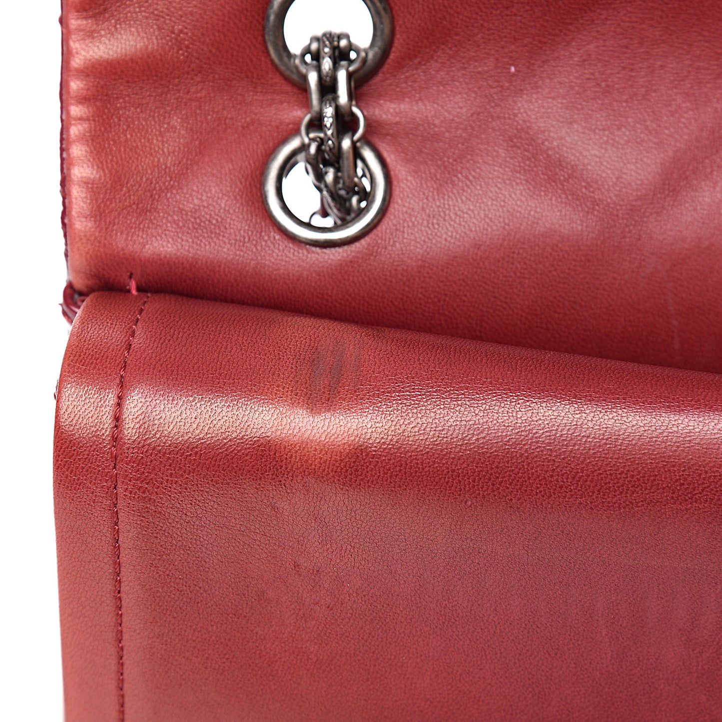 Distressed Patent Quilted 2.55 Reissue 227 Flap Red