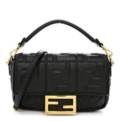 Fendi Nappa FF 1974 Embossed Mini Baguette Black 1 of 12