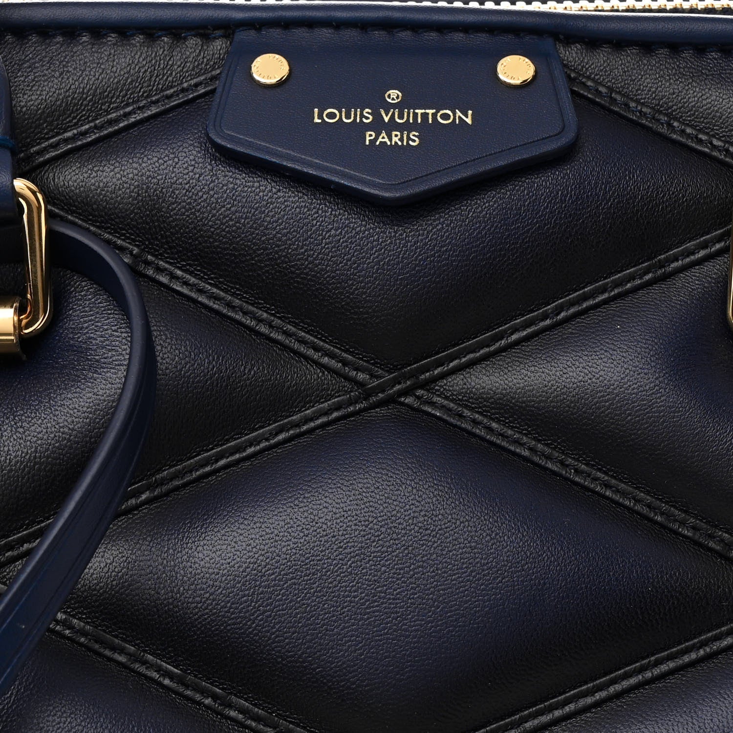 Louis Vuitton Lambskin Malletage Alma GM Navy Blue 7 of 10