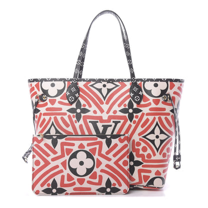 Louis Vuitton Monogram Giant Crafty Neverfull MM Creme Rouge Black 1 of 10
