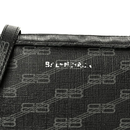 Balenciaga Coated Canvas BB Monogram Medium Signature Camera Bag Black Grey 8 of 13