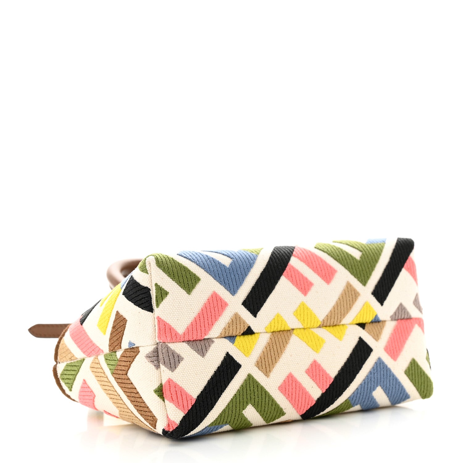 Fendi Canvas Vitello FF Multicolor Embroidered Mini By The Way Top Handle Boston Bag Multicolor 4 of 10