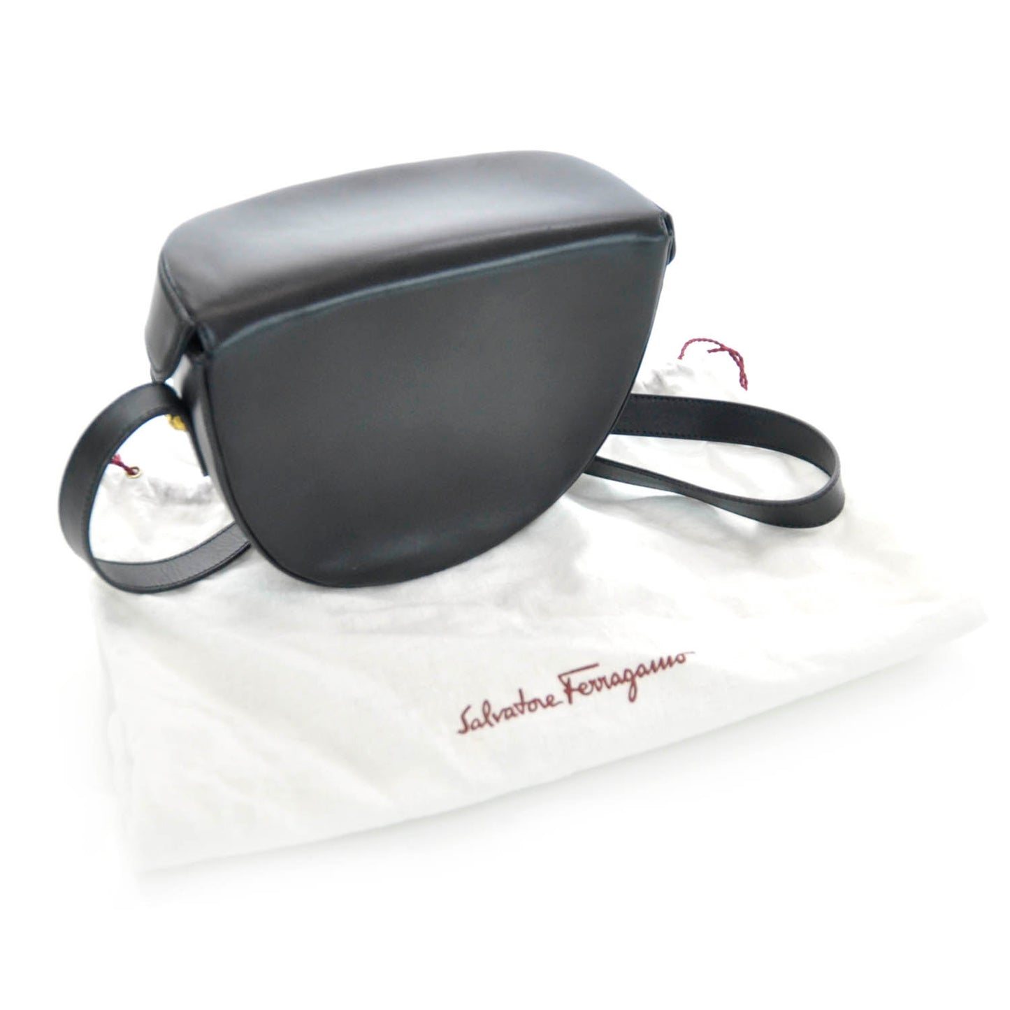 SALVATOREFERRAGAMOSmoothCalfskinShoulderBagBlack