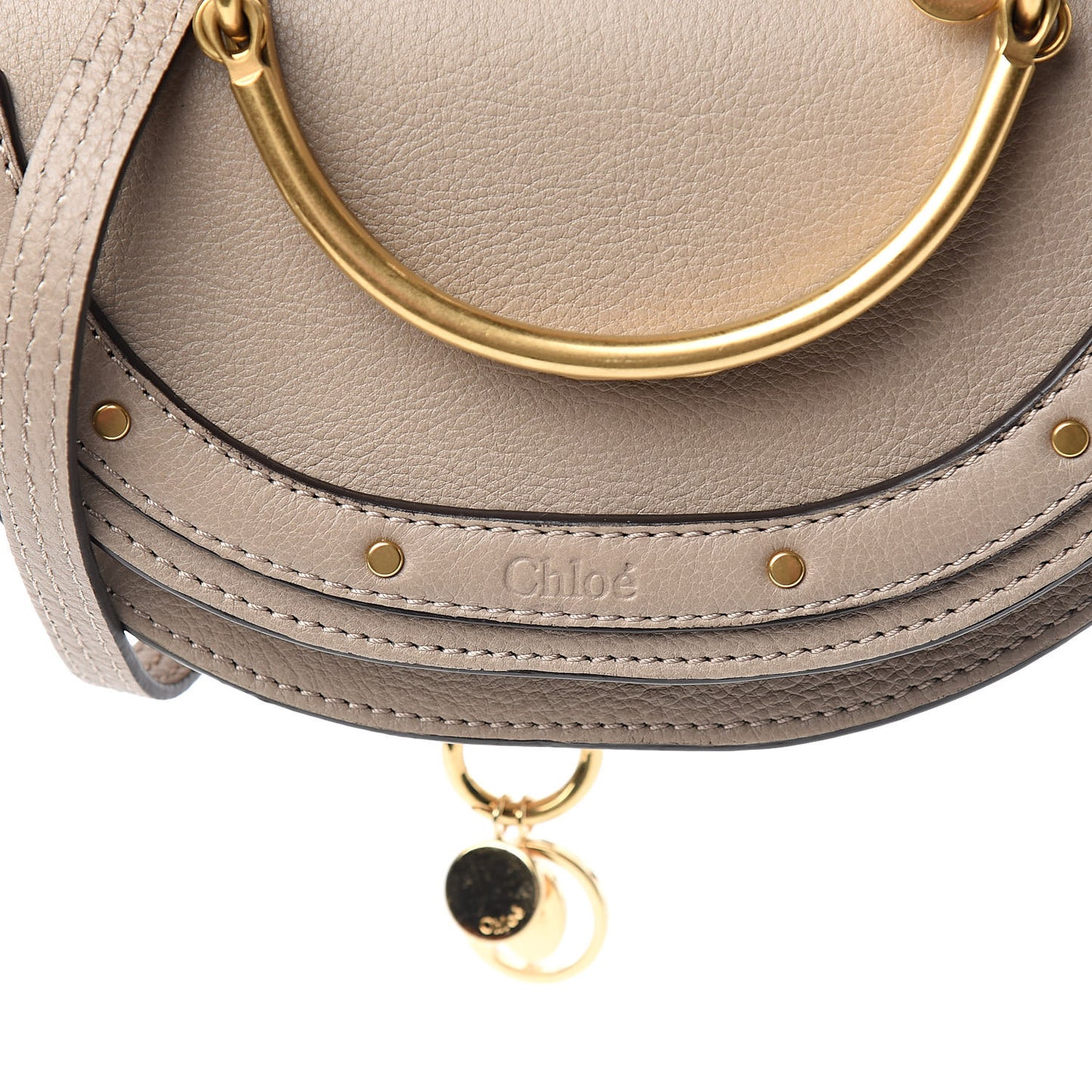 Calfskin Small Nile Bracelet Minaudiere Bag Motty Grey