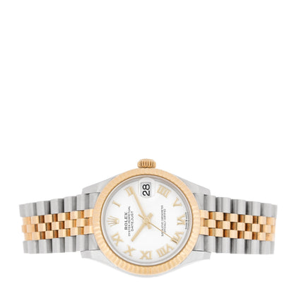 Rolex Stainless Steel 18K Yellow Gold 31mm Oyster Perpetual Datejust Watch White Roman 278273 2 of 5