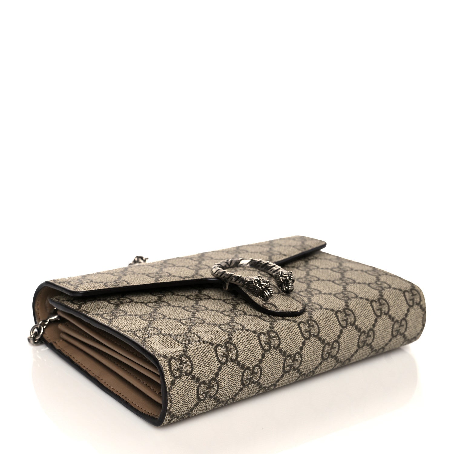 Gucci GG Supreme Monogram Mini Dionysus Chain Wallet Beige Taupe 4 of 12