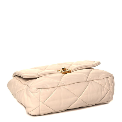 Chanel Lambskin Quilted Large Chanel 19 Flap Beige 4 of 9