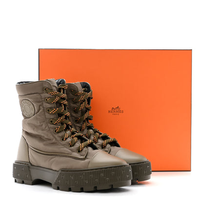 Hermes Calfskin Parachute Fresh Ankle Boots 37 Khaki 9 of 9