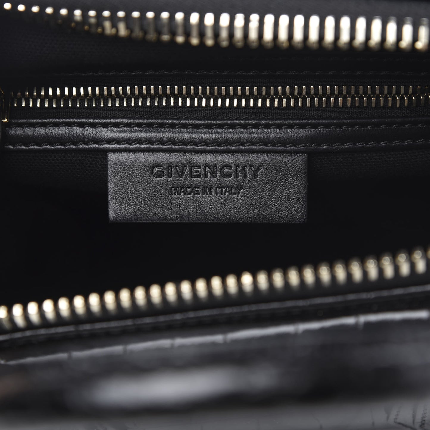 Calfskin Crocodile Embossed Small Antigona Black