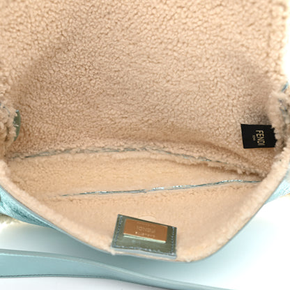 Fendi Metallic Lambskin Sheepskin Fur Re-Edition 2005-2006 Baguette Light Blue 5 of 9
