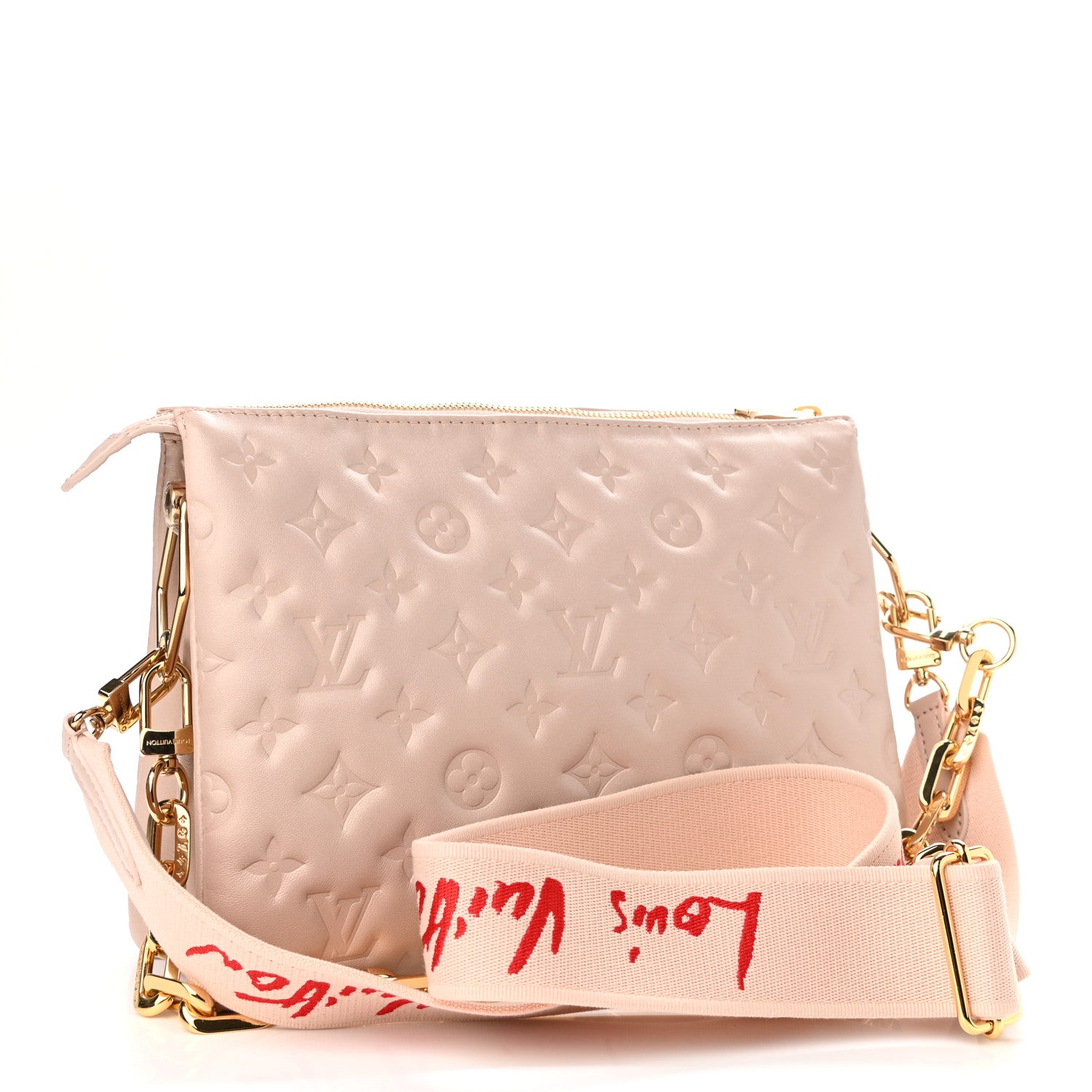 Louis Vuitton Lambskin Embossed Monogram Fall In Love Coussin PM Dragée Light Pink 3 of 9