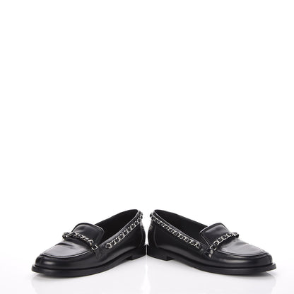 Chanel Calfskin CC Chain Moccasin Loafers 35 Black 6 of 11