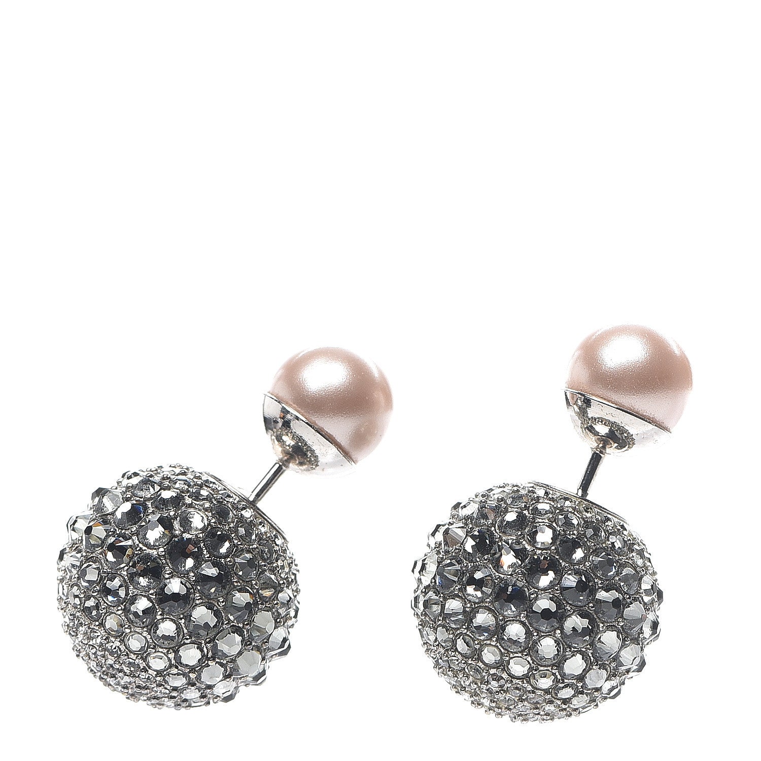 Christian Dior Crystal Mise En Dior Tribal Earrings Grey Pink 1 of 4
