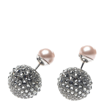 Christian Dior Crystal Mise En Dior Tribal Earrings Grey Pink 1 of 4