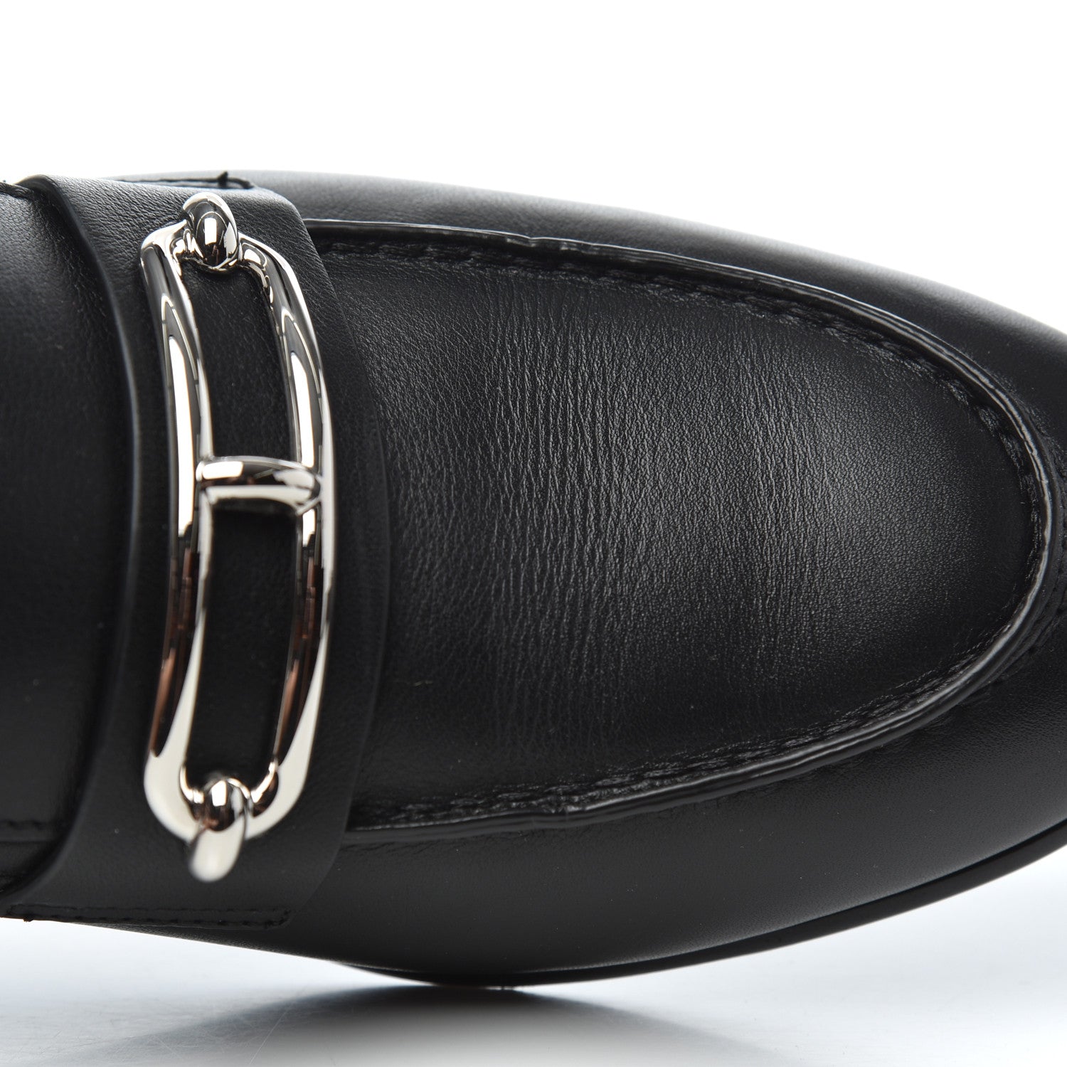 Hermes Calfskin Womens Colette Loafers 38 Black 11 of 17
