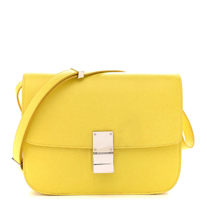 Celine Liege Calfskin Medium Classic Box Flap Bag Fluo Yellow 1 of 15