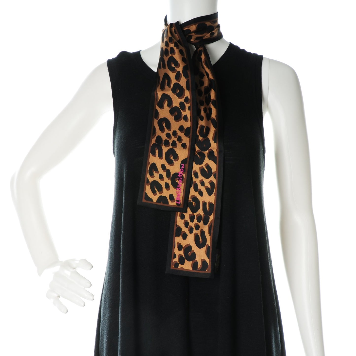 Silk Leopard Bandeau Scarf Marron