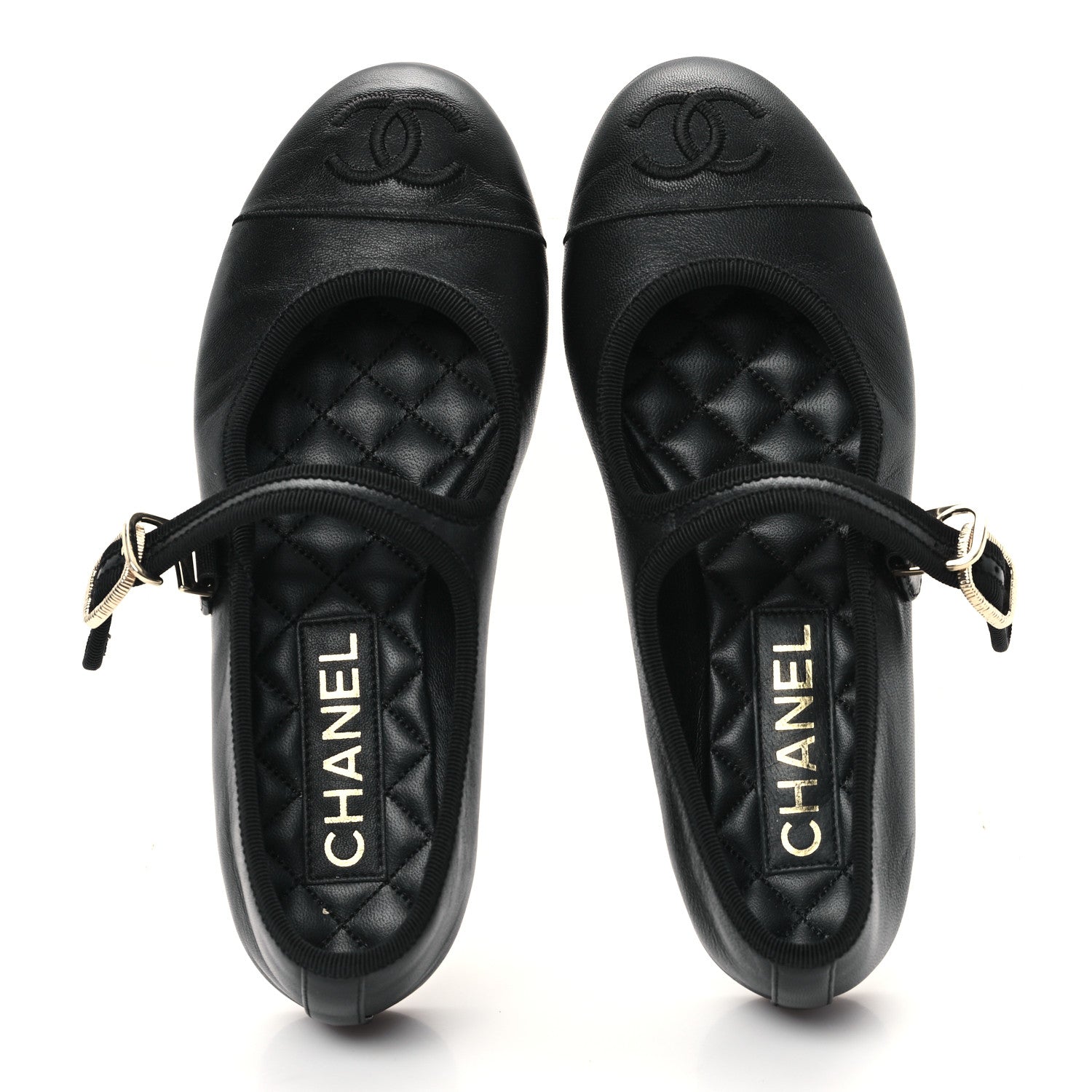 Chanel Lambskin Mary Jane Flats 35 Black 2 of 9