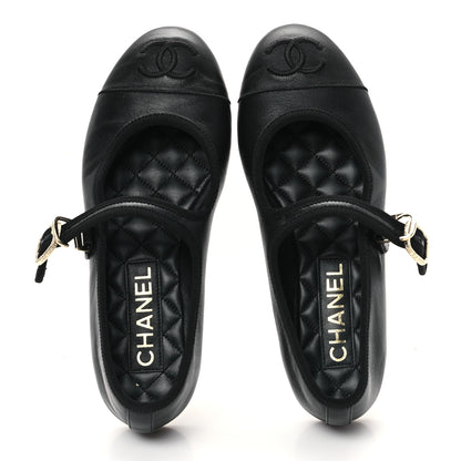 Chanel Lambskin Mary Jane Flats 35 Black 2 of 9