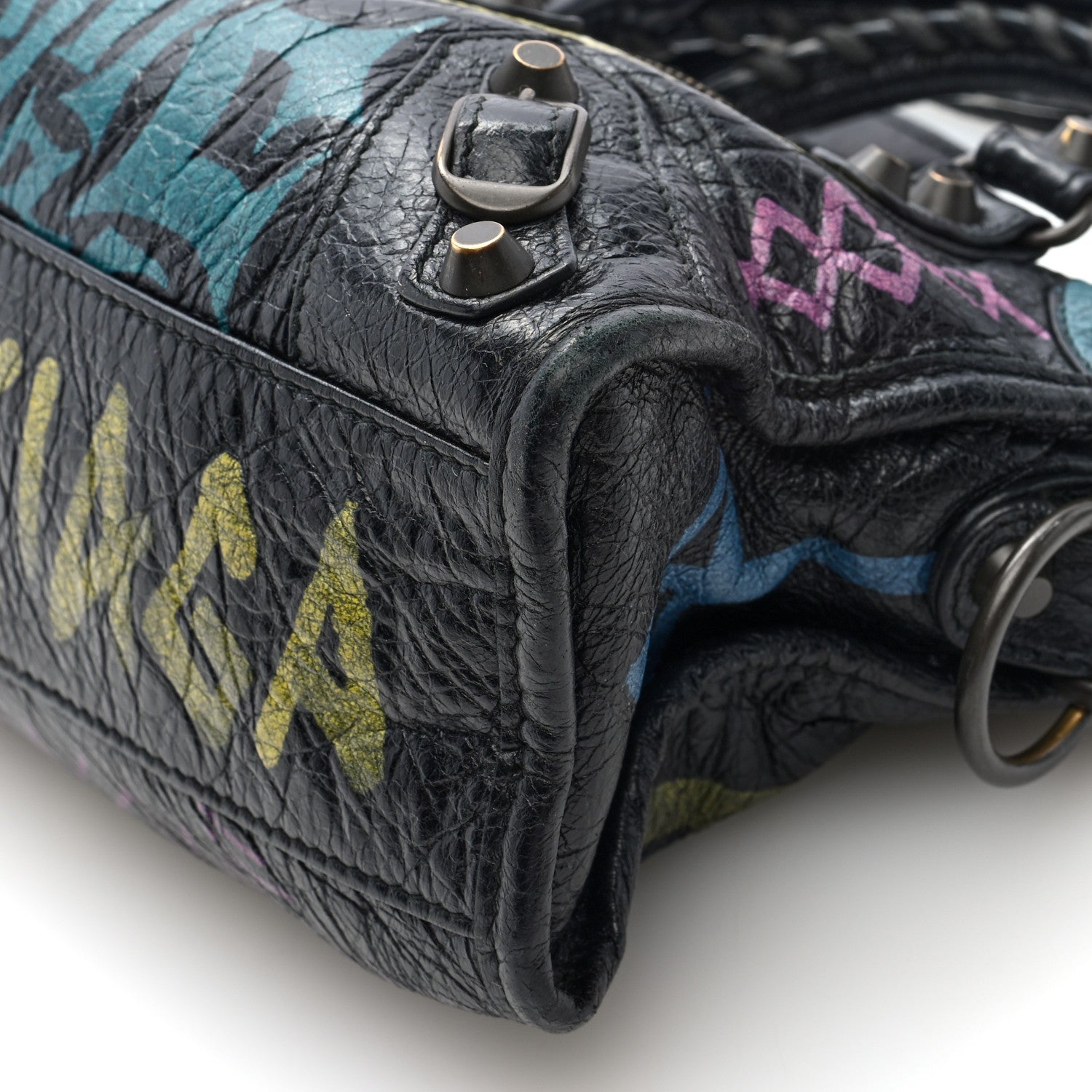 Balenciaga Agneau Arena Graffiti All Over Classic Hardware Mini City Black Multicolor 10 of 10