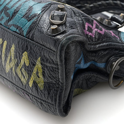Balenciaga Agneau Arena Graffiti All Over Classic Hardware Mini City Black Multicolor 10 of 10