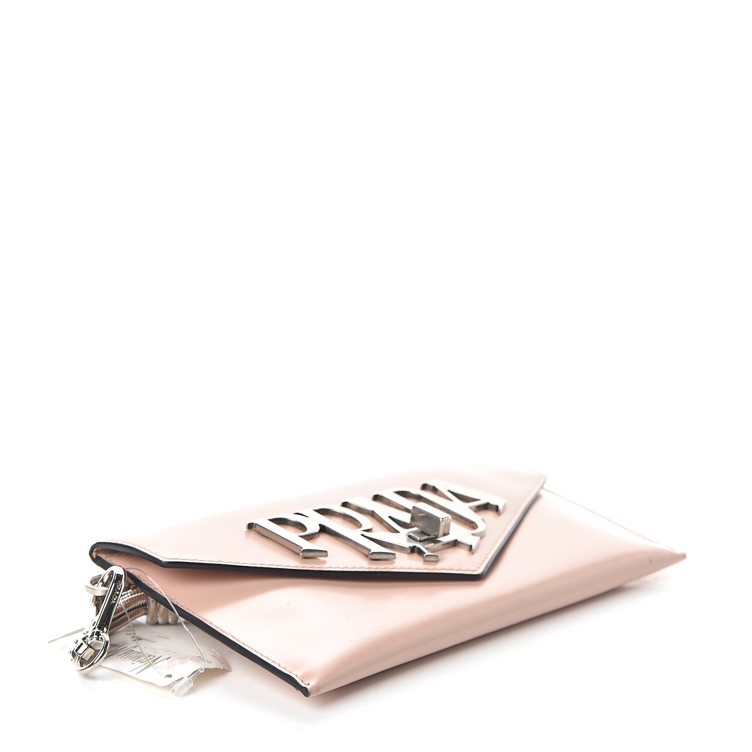 Prada Spazzolato Logo Wristlet Pesca 3 of 6