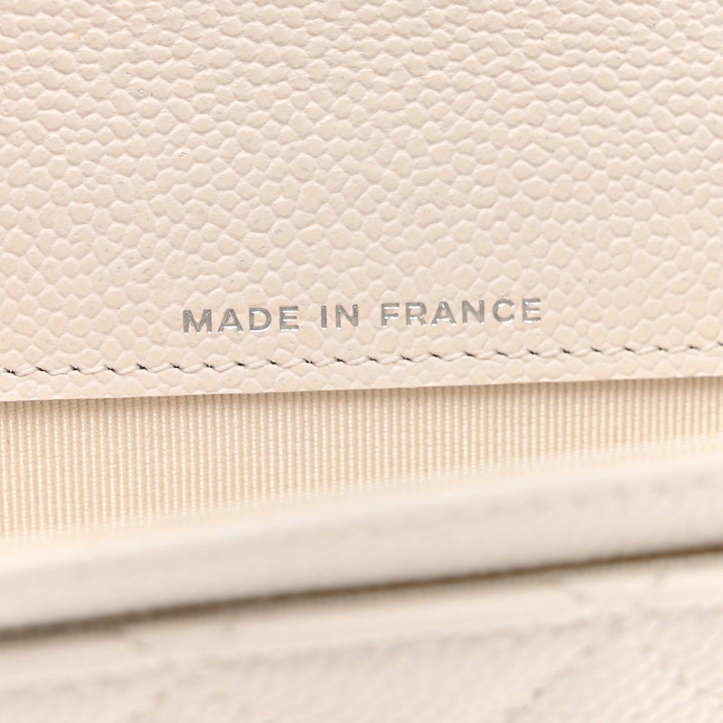 Caviar Quilted Flap Card Holder Wallet White