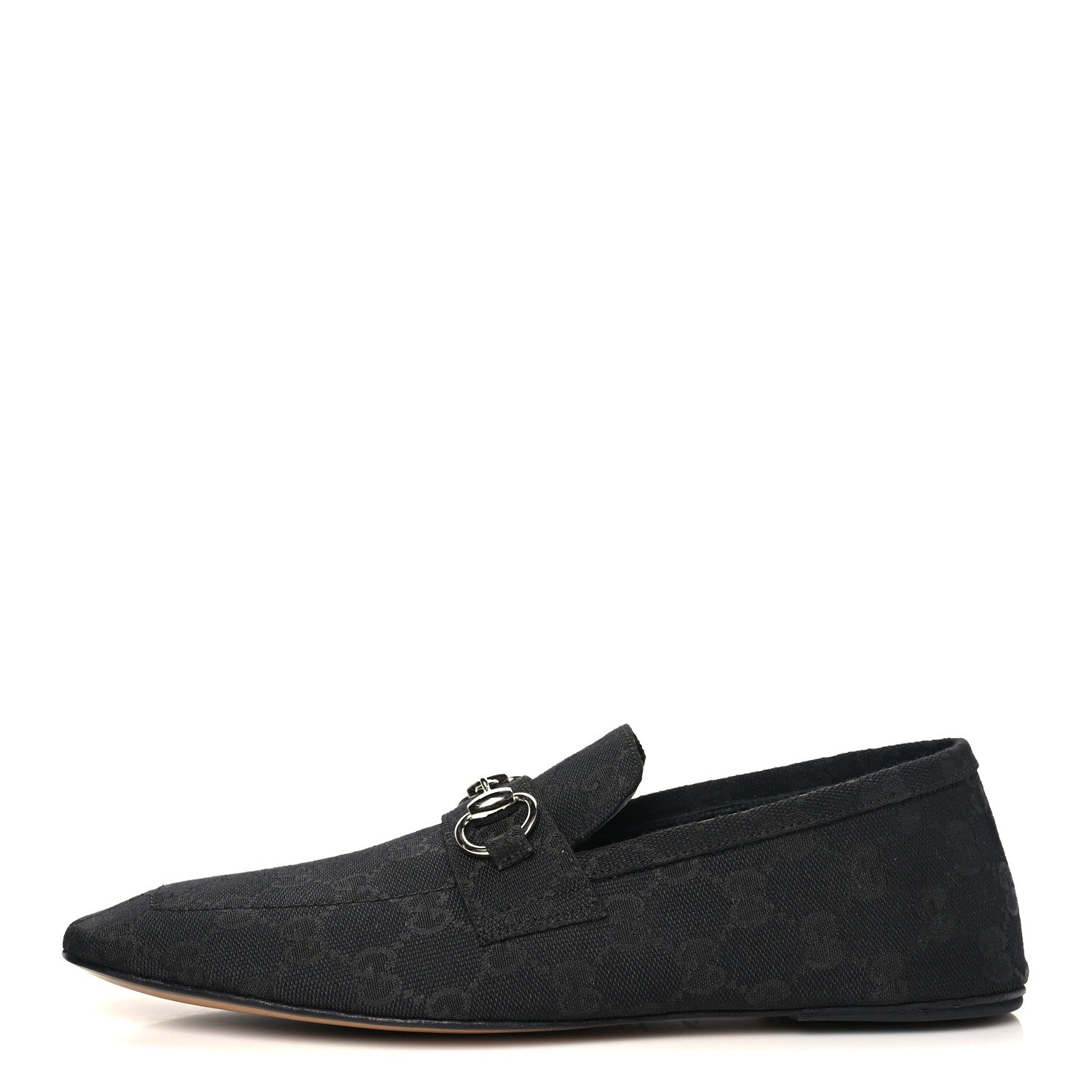 Gucci Monogram GG Canvas Womens Ragazzo Loafers 37.5 Black 1 of 9