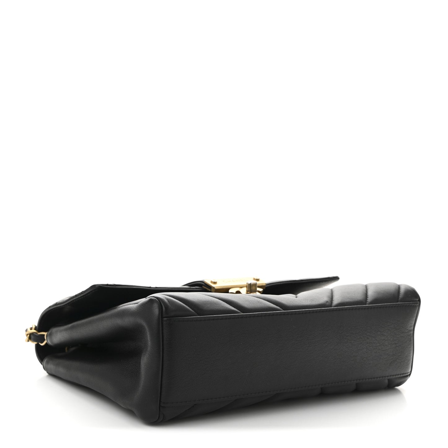 Calfskin Quilted Chevron In The City Bag Black