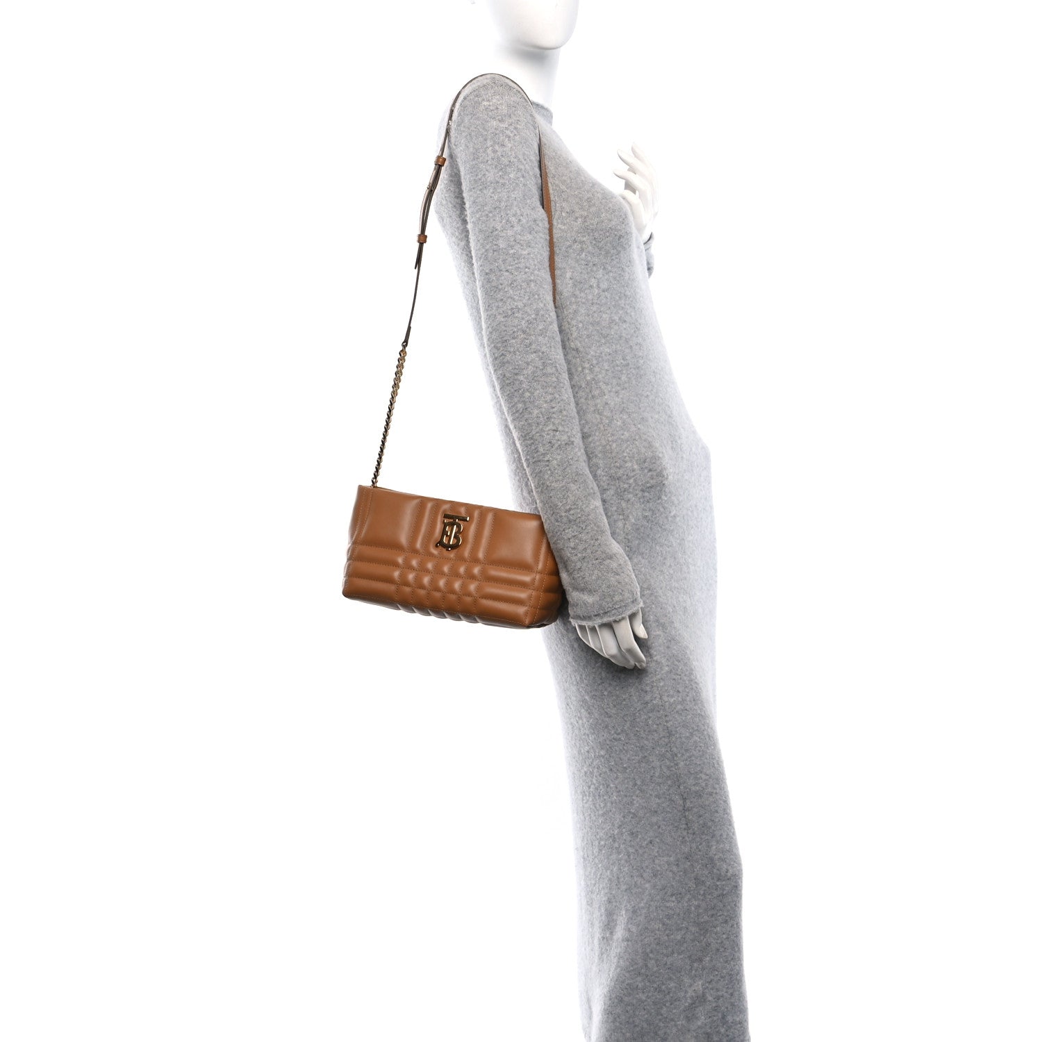Burberry Lambskin Quilted Small Soft Lola Bag Maple Brown 3 of 10