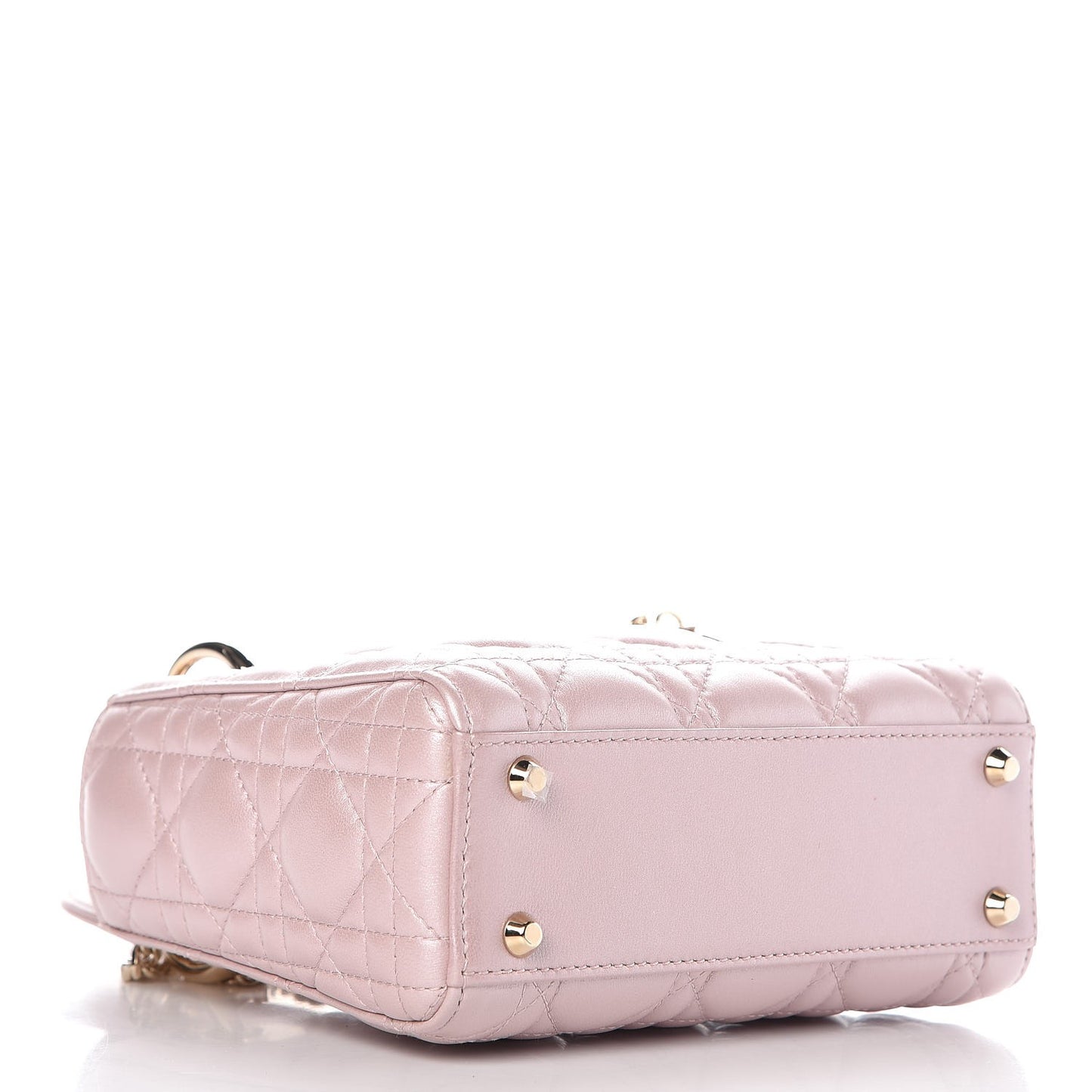 Metallic Lambskin Cannage Mini Lady Dior Lotus
