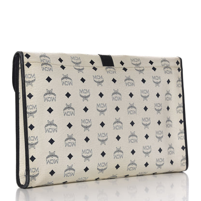 MCM Visetos Pouch White Black 3 of 13