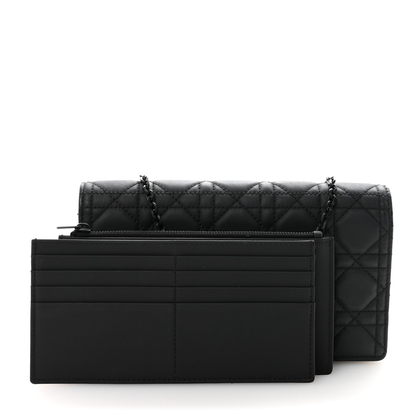 Ultra Matte Calfskin Cannage Lady Dior Pouch Black